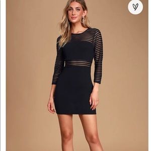 Lulus Perfect Mesh Black Bodycon Dress